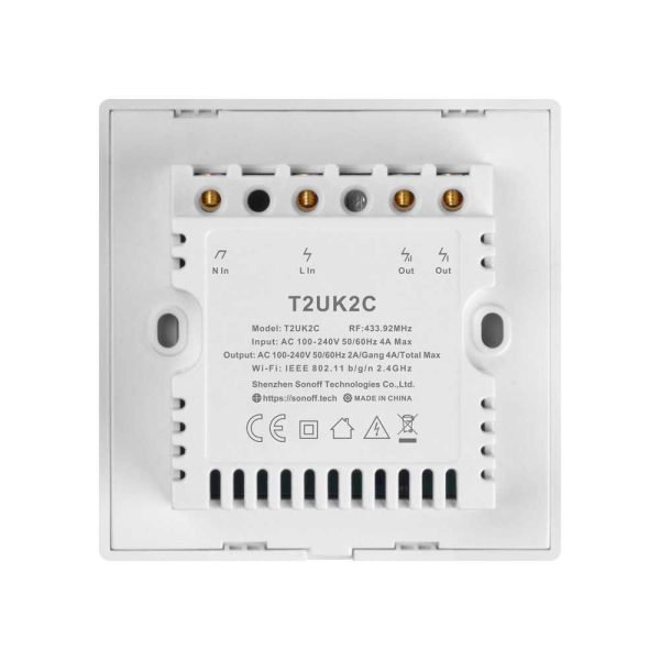Sonoff Bulgaria SONOFF T2UK-TX Смарт превключвател за осветление Стъклен панел Бял