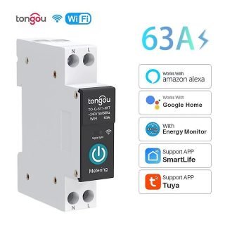 Sonoff Bulgaria Tongou Tuya 1P 63A Единичен интелигентен WIFI Прекъсвач с дистанционно управление Измерване на мощността