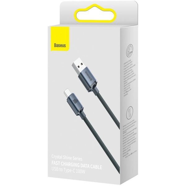 Baseus Crystal Shine Series CAJY000401 Кабел USB-A към USB-C 100W 1.2m Черен - Image 5