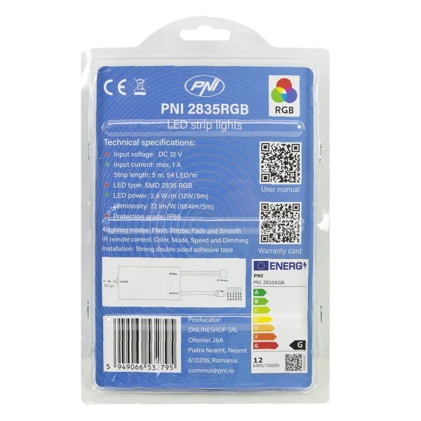 PNI 2835RGB Димируема LED лента RGB IP65 5М С дистанционно управление 230V 270 светодиода тип 2835 - Image 6