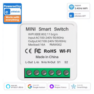 16A EWelink WiFi Двупосочен DIY Модул за превключване Съвместим с Alexa Google Home Alice и SmartThings